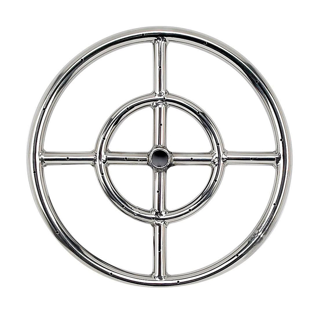 18x22 Round Stainless Steel Flat Pan with Spark Ignition Kit Propane E3838