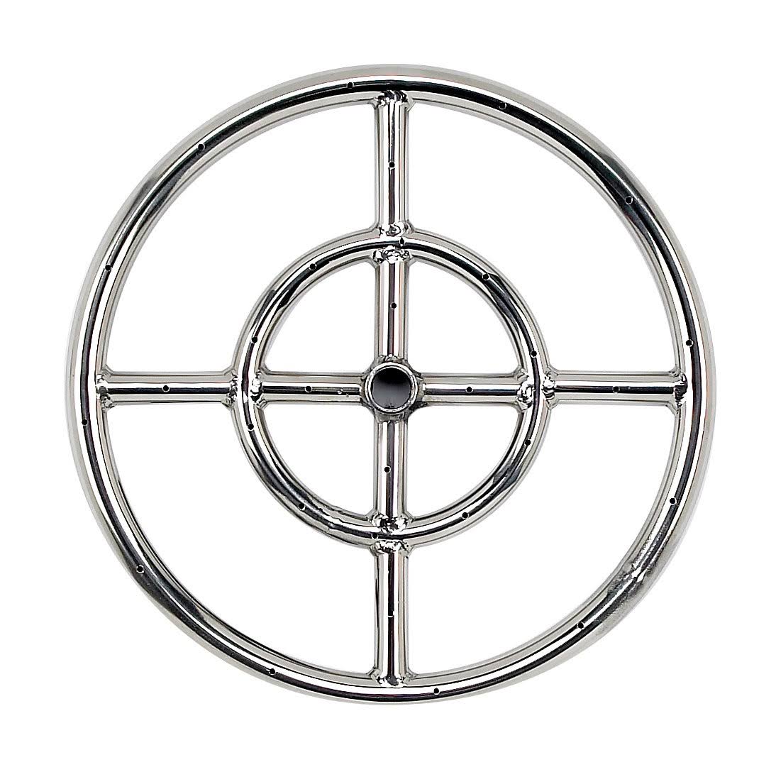 18x22 Round Stainless Steel Flat Pan with Spark Ignition Kit Propane E3838