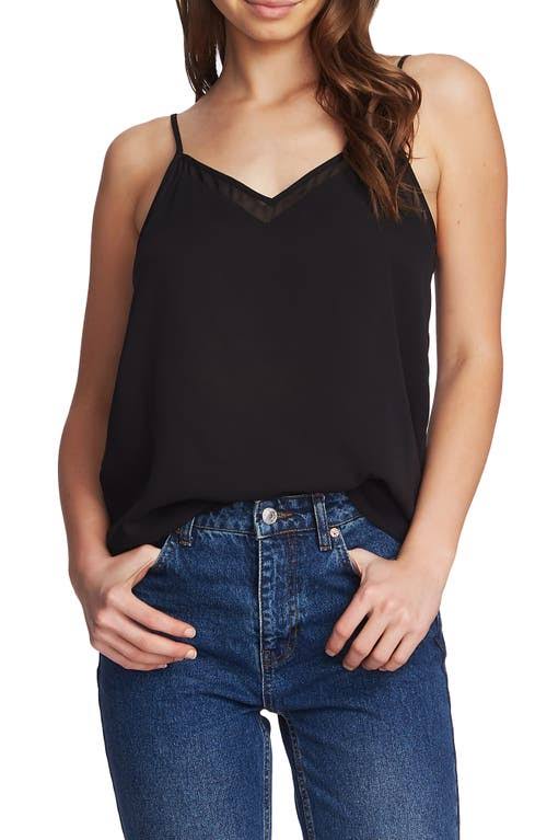 Rich Black Chiffon V Neck Camisole Top F5366