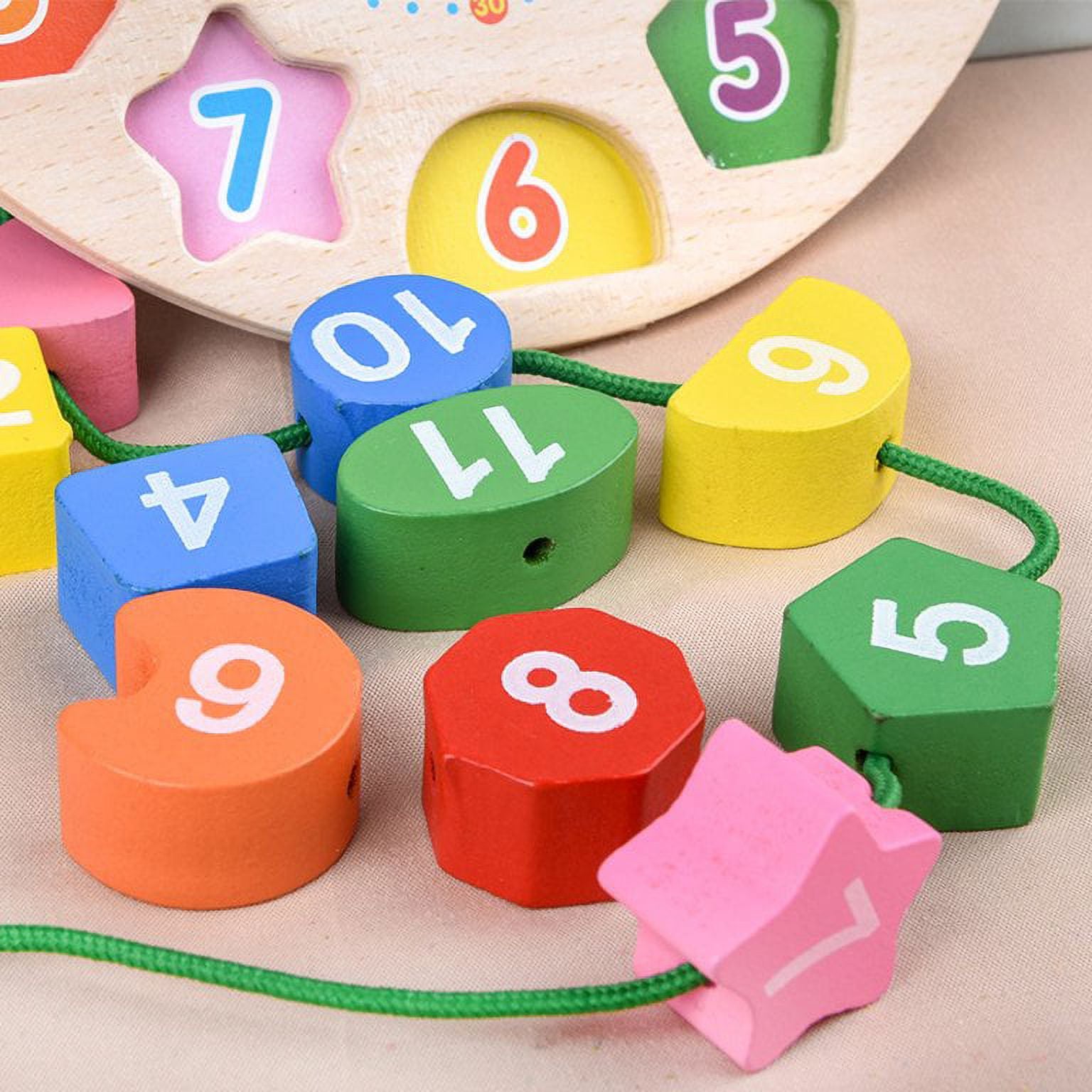 Wooden Shape Color Sorting Clock Toy Number Blocks Puzzle Stacking Sorter Jigsaw Early Learning Educational Toy K501270