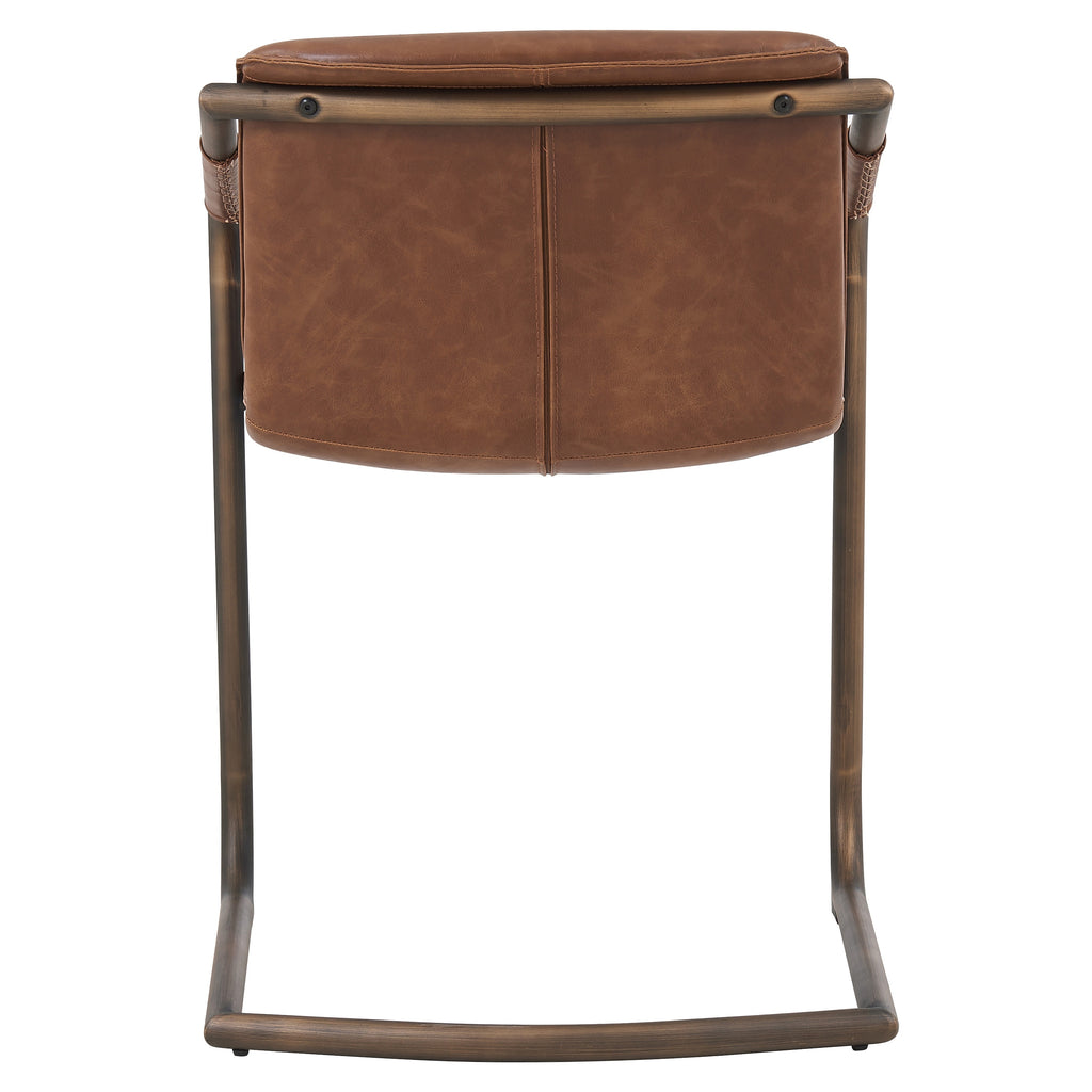 Antique Cigar Brown Gold Finish Side Chair Set of 2 N284