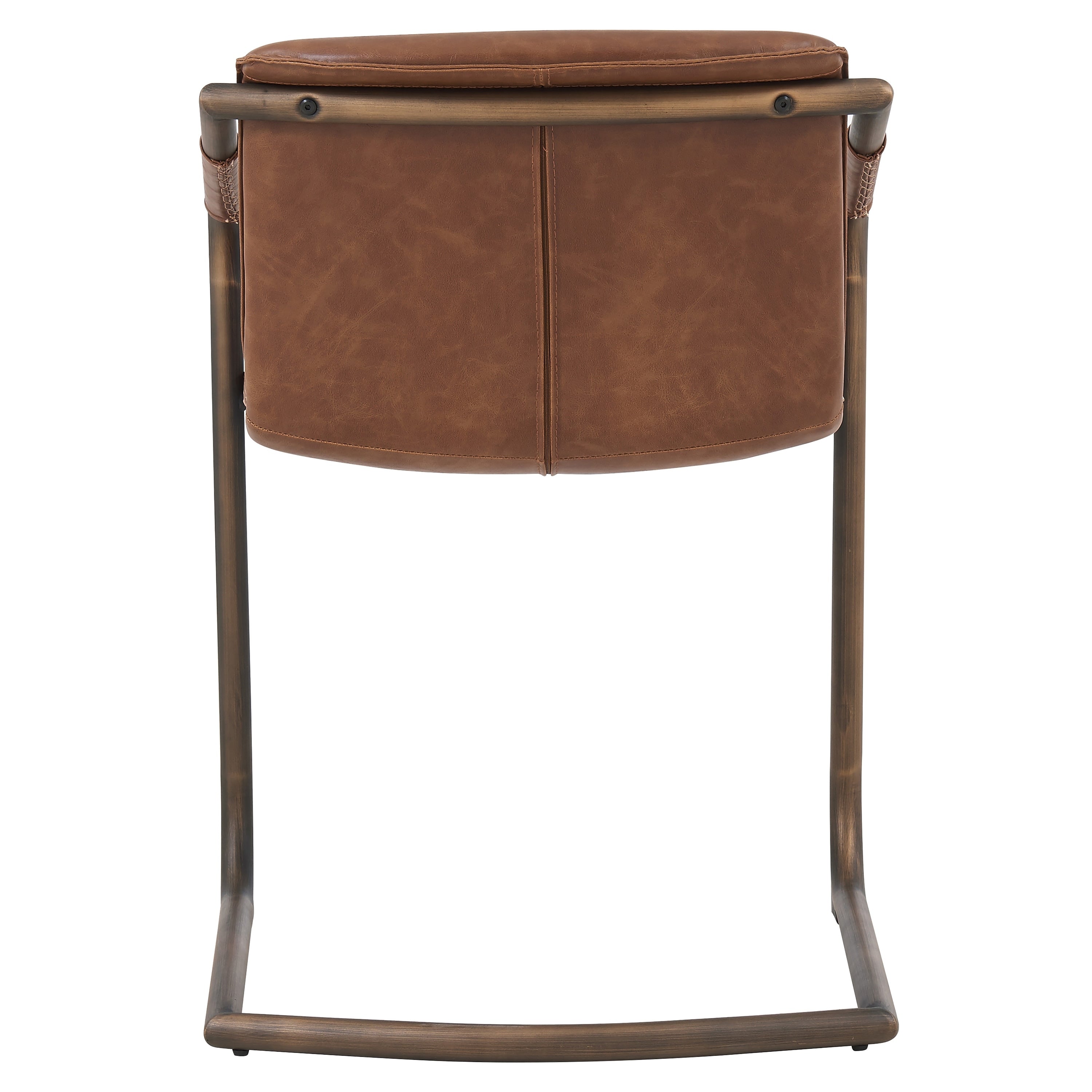 Antique Cigar Brown Gold Finish Side Chair Set of 2 N284