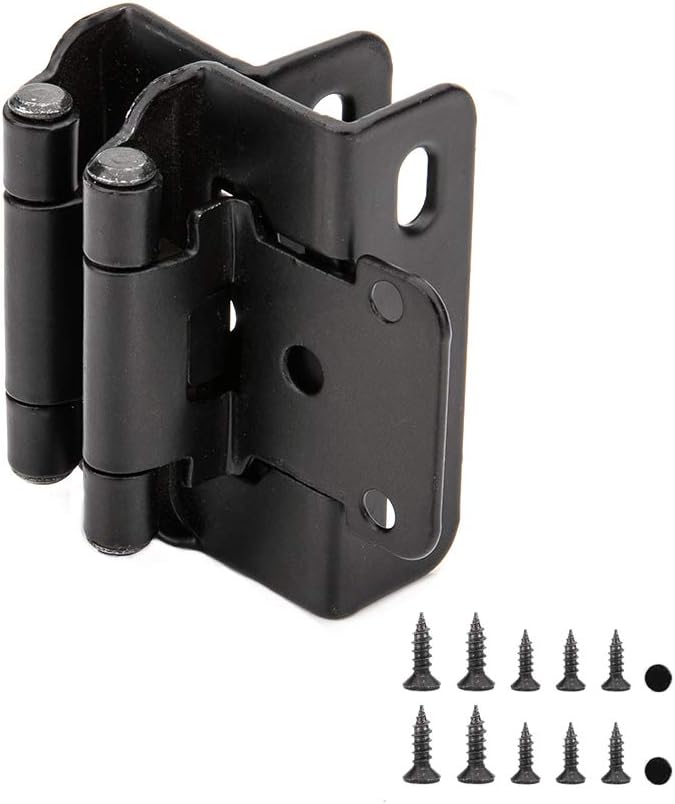1/2 Overlay Semi Partial Wrap Self Closing Cabinet Hinges, 25 Pair - 50 Pcs, Satin Nickel U390504