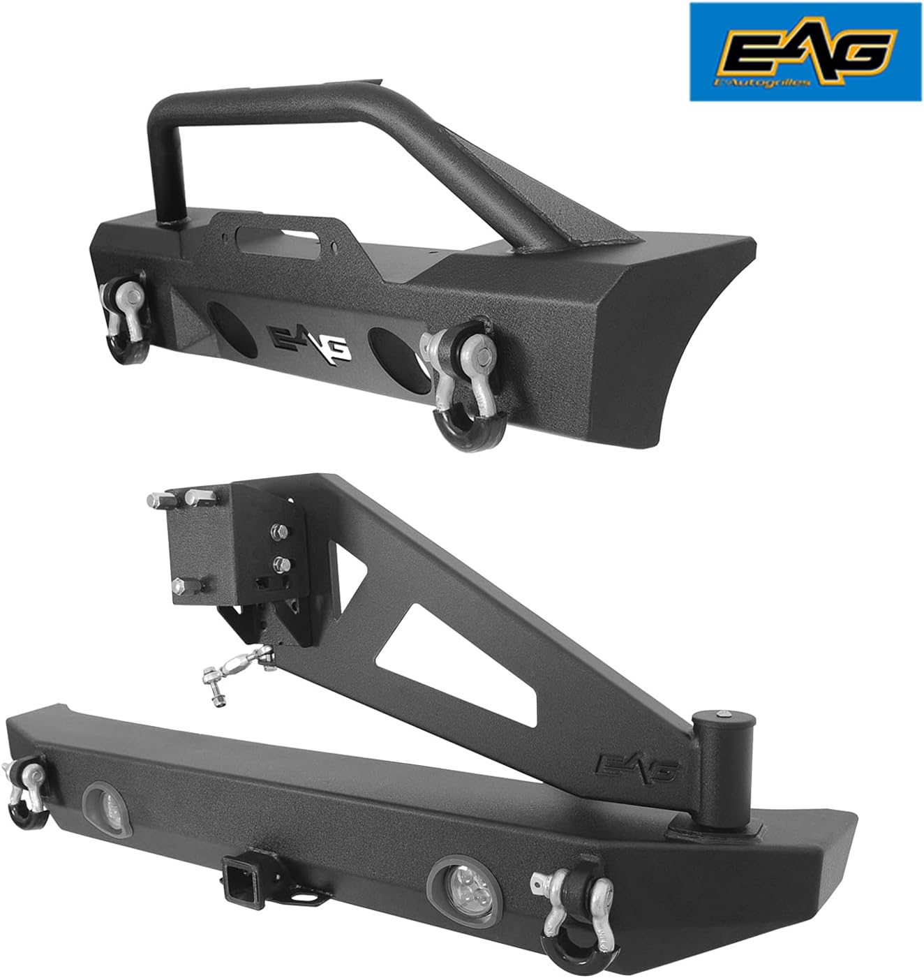 Stubby Front Bumper and Rear Bumper with Tire Carrier Combo L4375