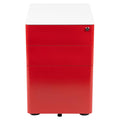 White and Red Vertical File Cabinet R8490