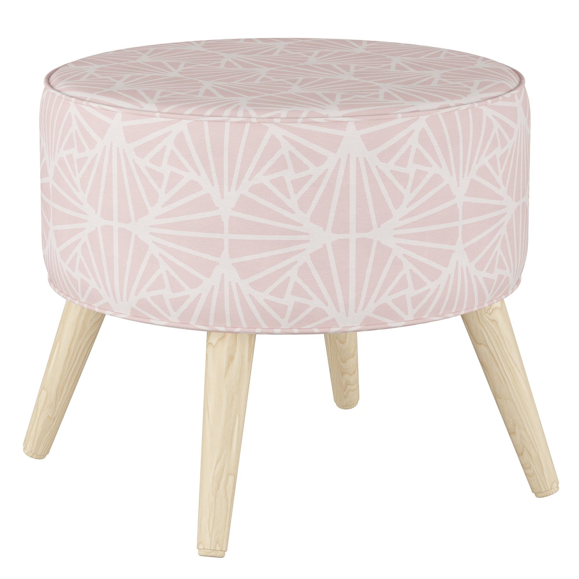 Round Cone Leg Ottoman Pink L1809