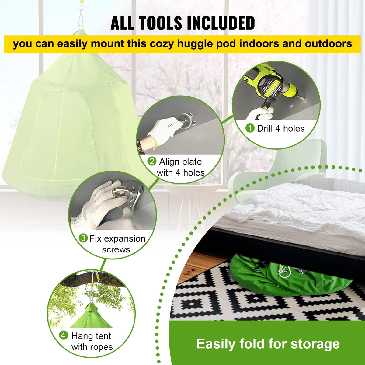 Green Hanging Tree Tent Hammock V499