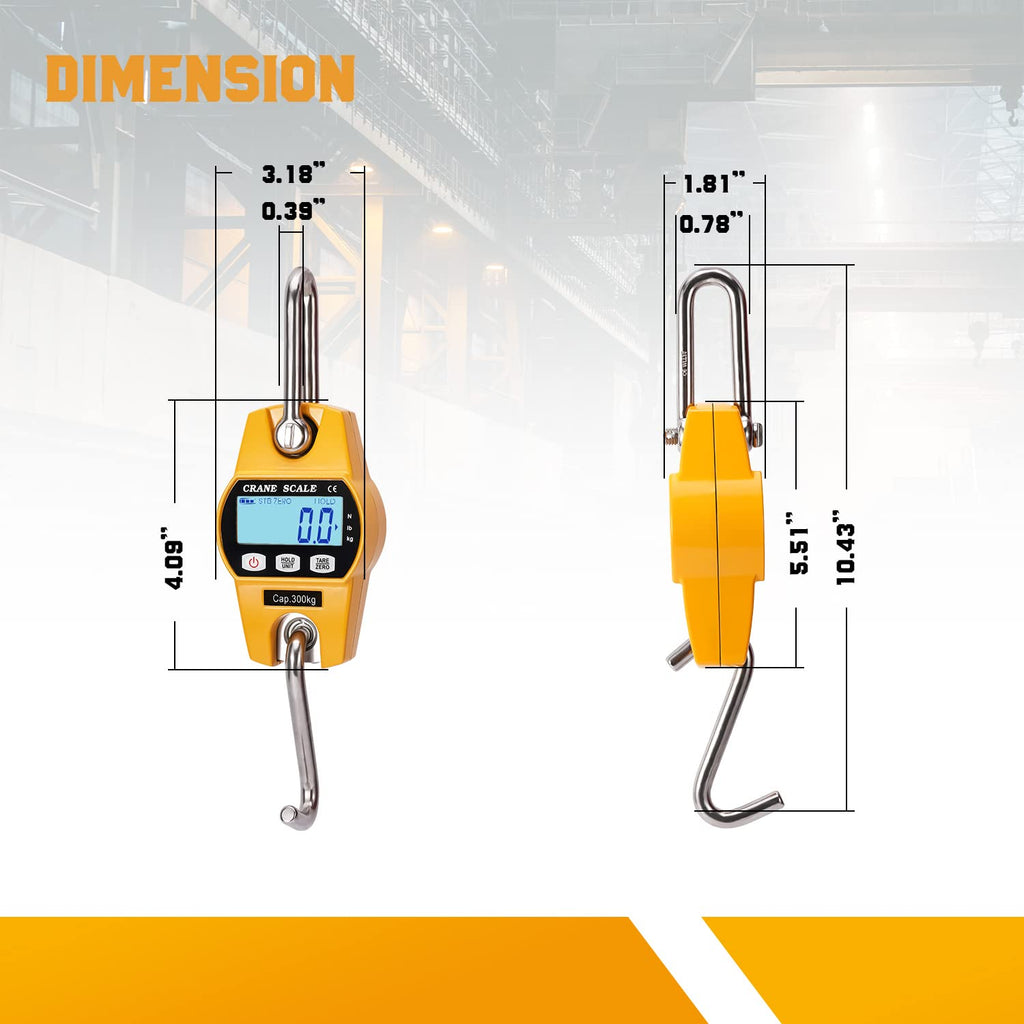 Mini Digital Crane Scale 300kg/660lb Pack of 2 Z915418