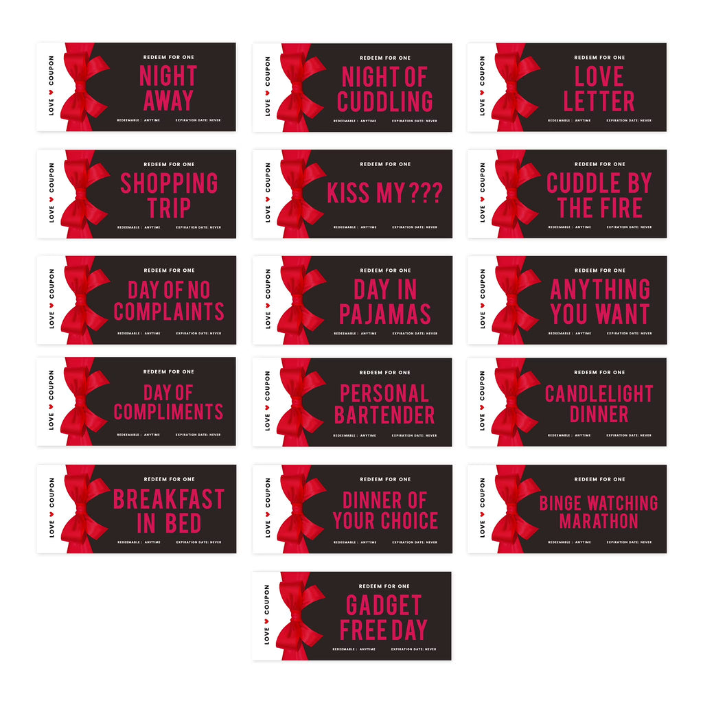 16-Pk Red Bow Coupons D504