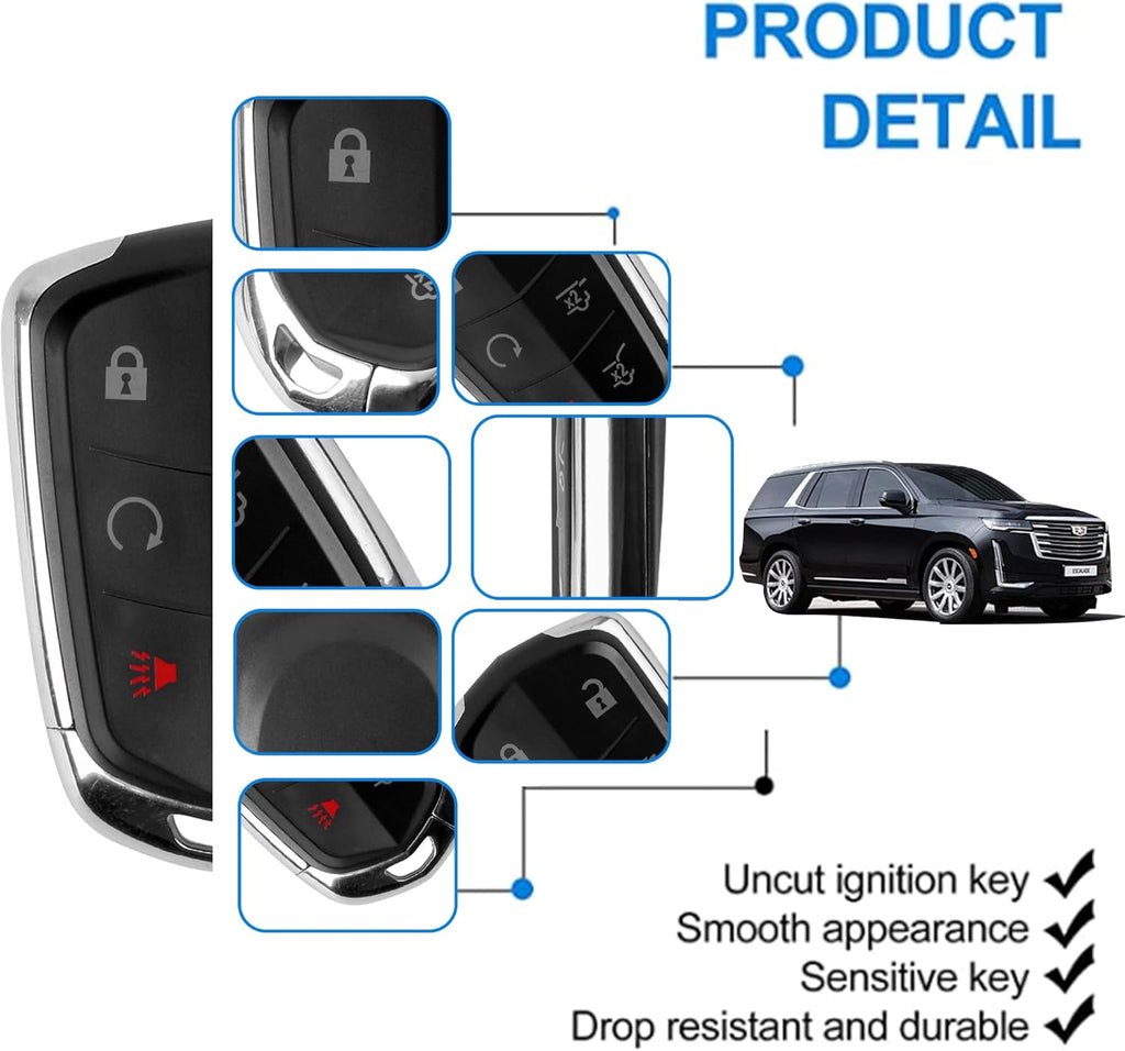 6-Btn Key Fob Remote Control Replacement Keyless Entry Pack of 2 G8389