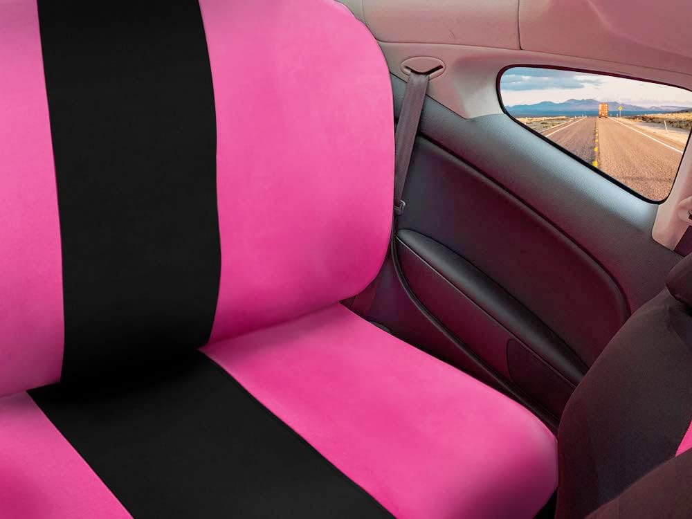 Pink Black 9pc Seat Covers E513
