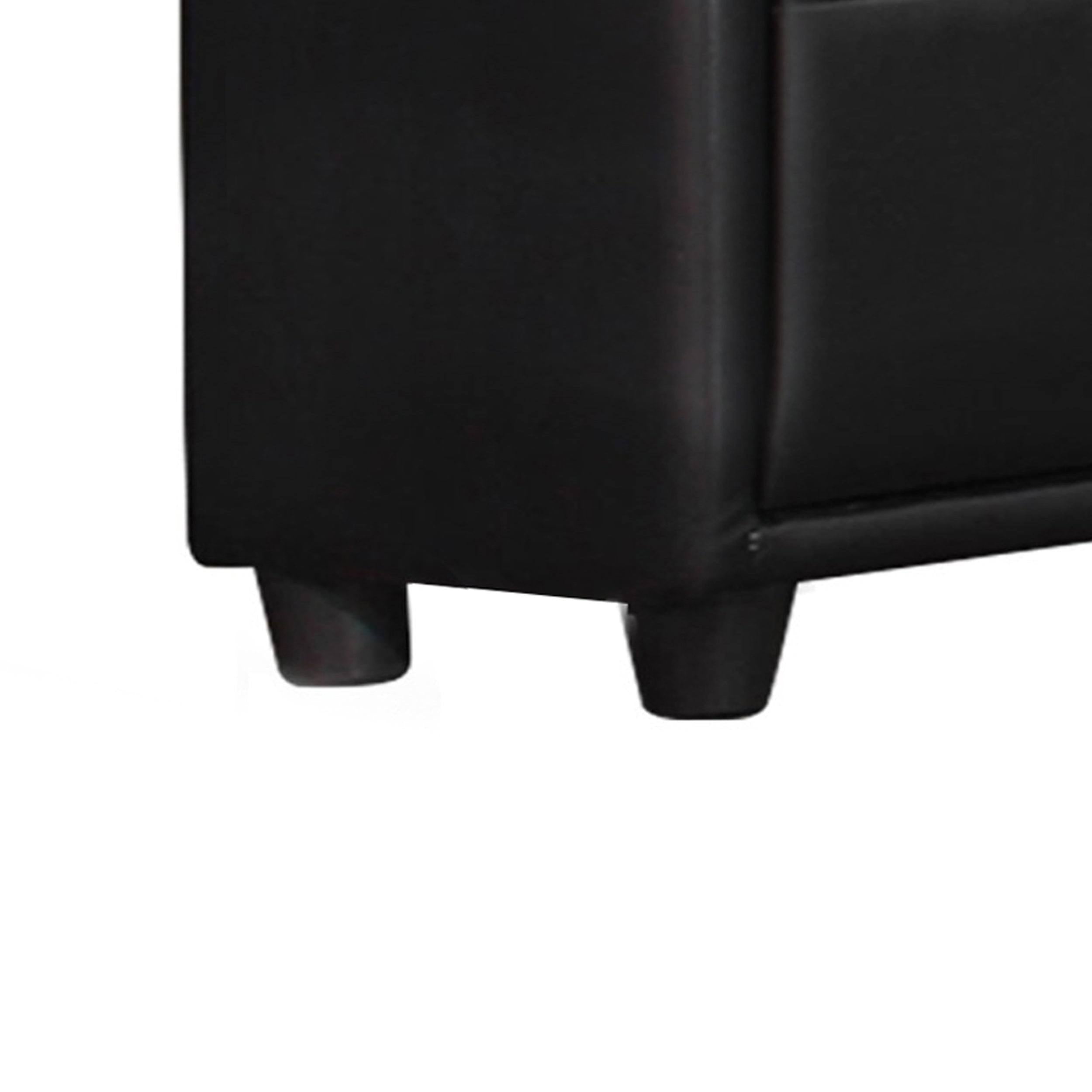 Black 5 Drawer Leatherette Wooden Frame Chest with Tapered Legs K84144