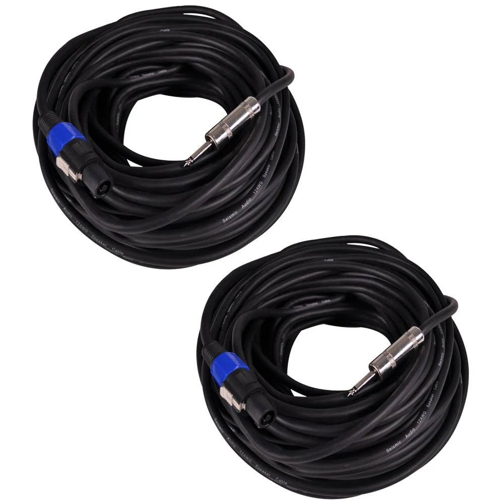Pair of 100 Foot 12 Gauge Speakon to 1/4 inch Speaker Cables O145157
