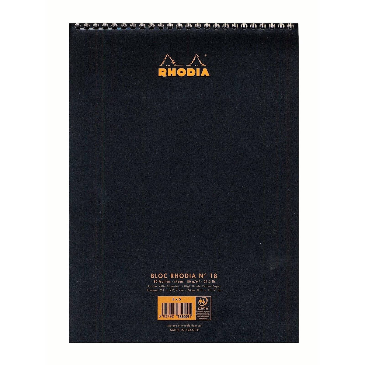 Ruled Wirebound Notebooks 8 1/4 x 12 1/2 in. Black Pack of 5 W27035
