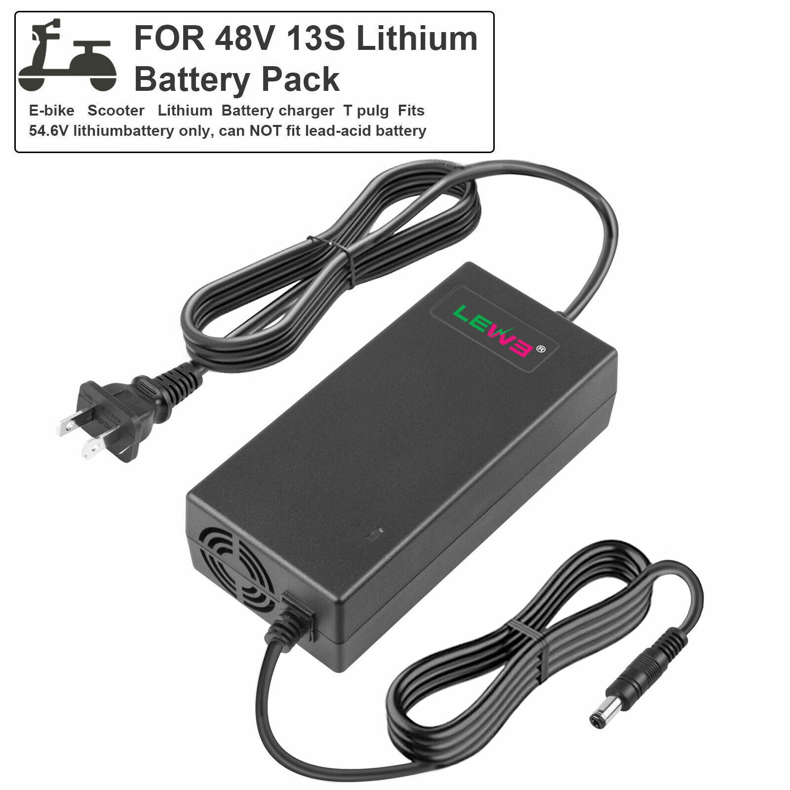 54.6V2A Charger Adapter for 48V Li-ion Battery Ebike I597891