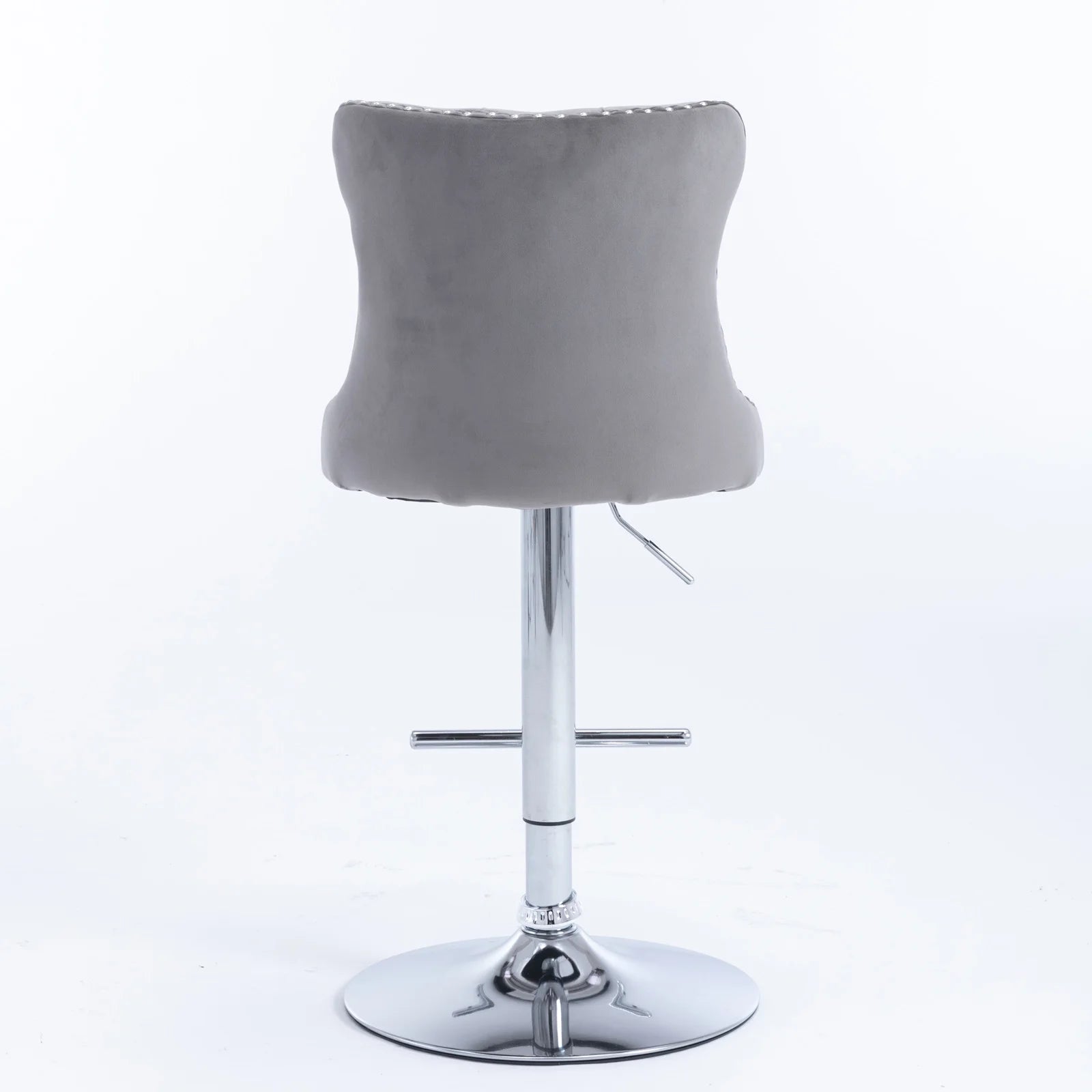 Gray Velvet Swivel Bar Stools Set of 2 with Backs G37000