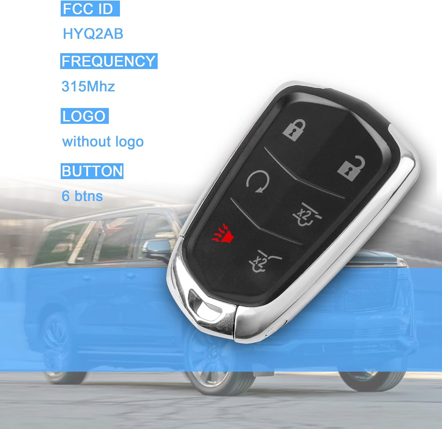 6-Btn Key Fob Remote Control Replacement Keyless Entry Pack of 2 G8389