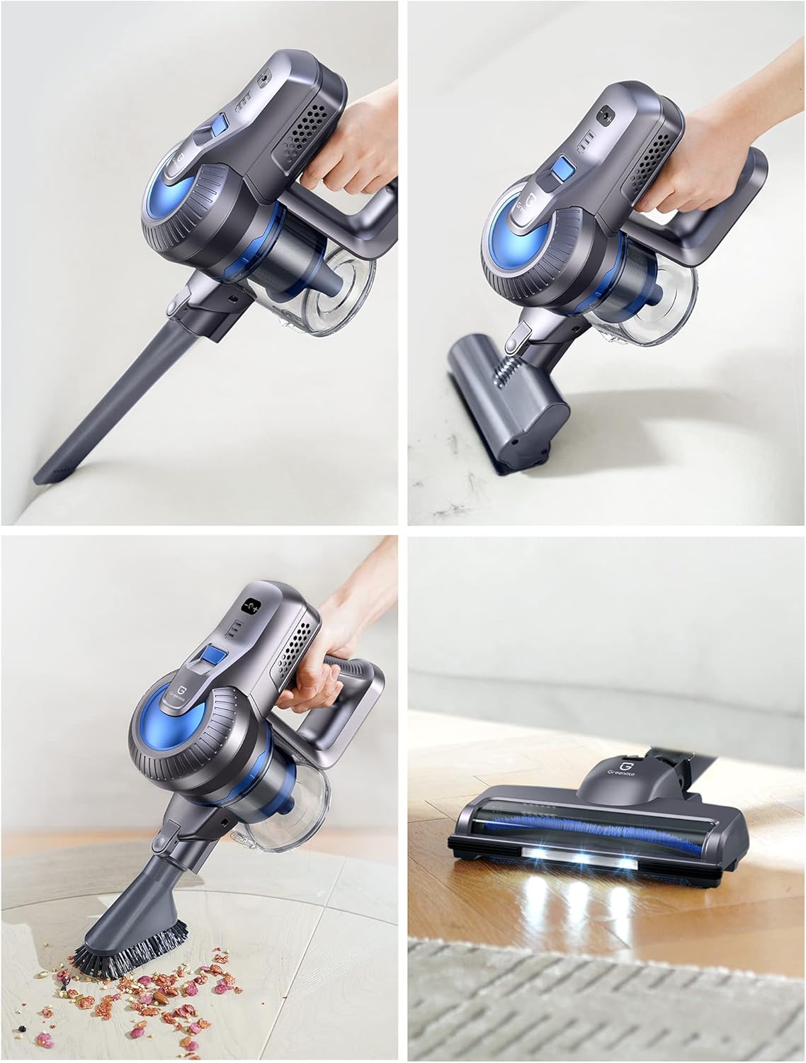 Cordless Stick Vacuum 4 in 1 with LED Headlights H410