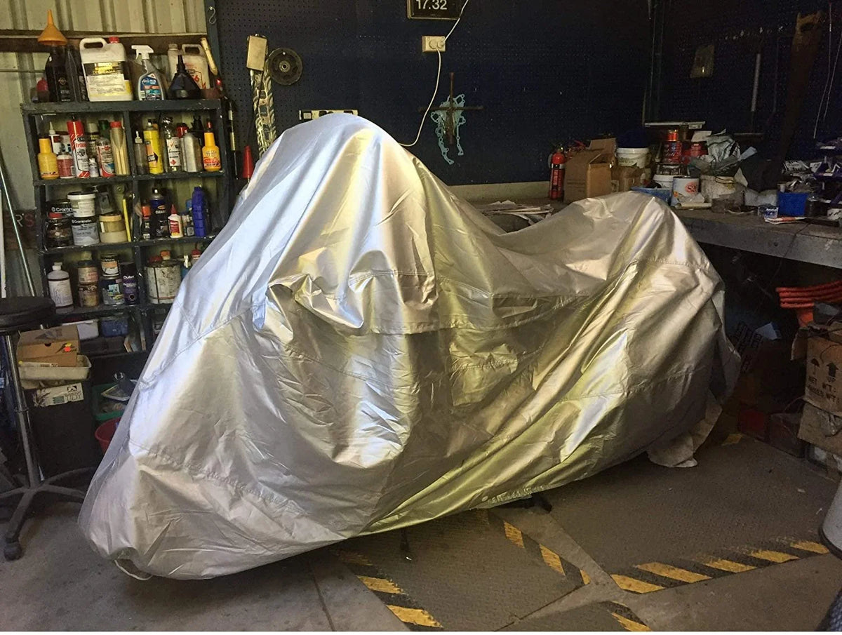 Motorcycle Cover with Reinforced Securing Straps and Storage Bag U9308