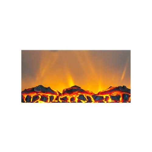 White Curved Wall Mount Electric Fireplace D435