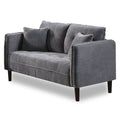 Dark Gray Chenille Tufted Loveseat A566