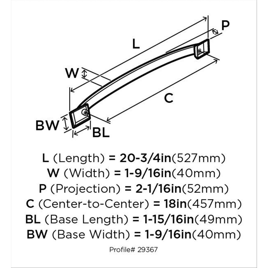 Polished Nickel Appliance Pull W564