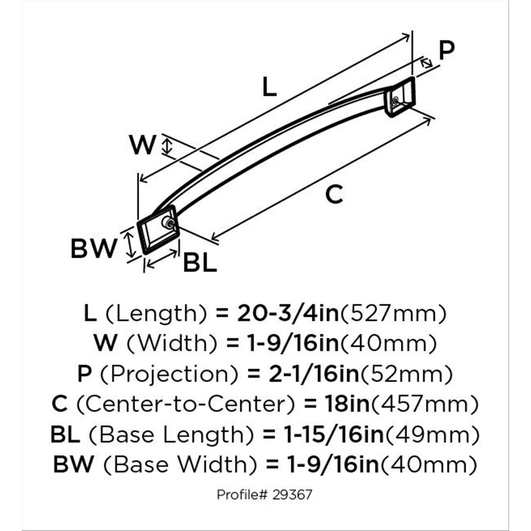 Polished Nickel Appliance Pull W564