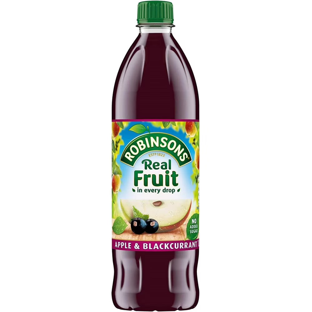 Apple & Blackcurrant Fruit Squash 1 Liter Plastic Bottles (Pack of 2) T525353
