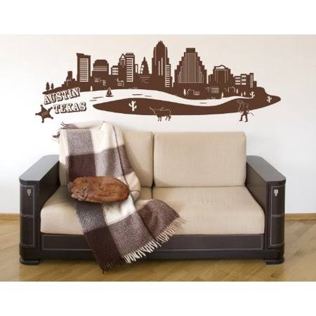 Pink 99in x 34in Cityscape Wall Decal X3277