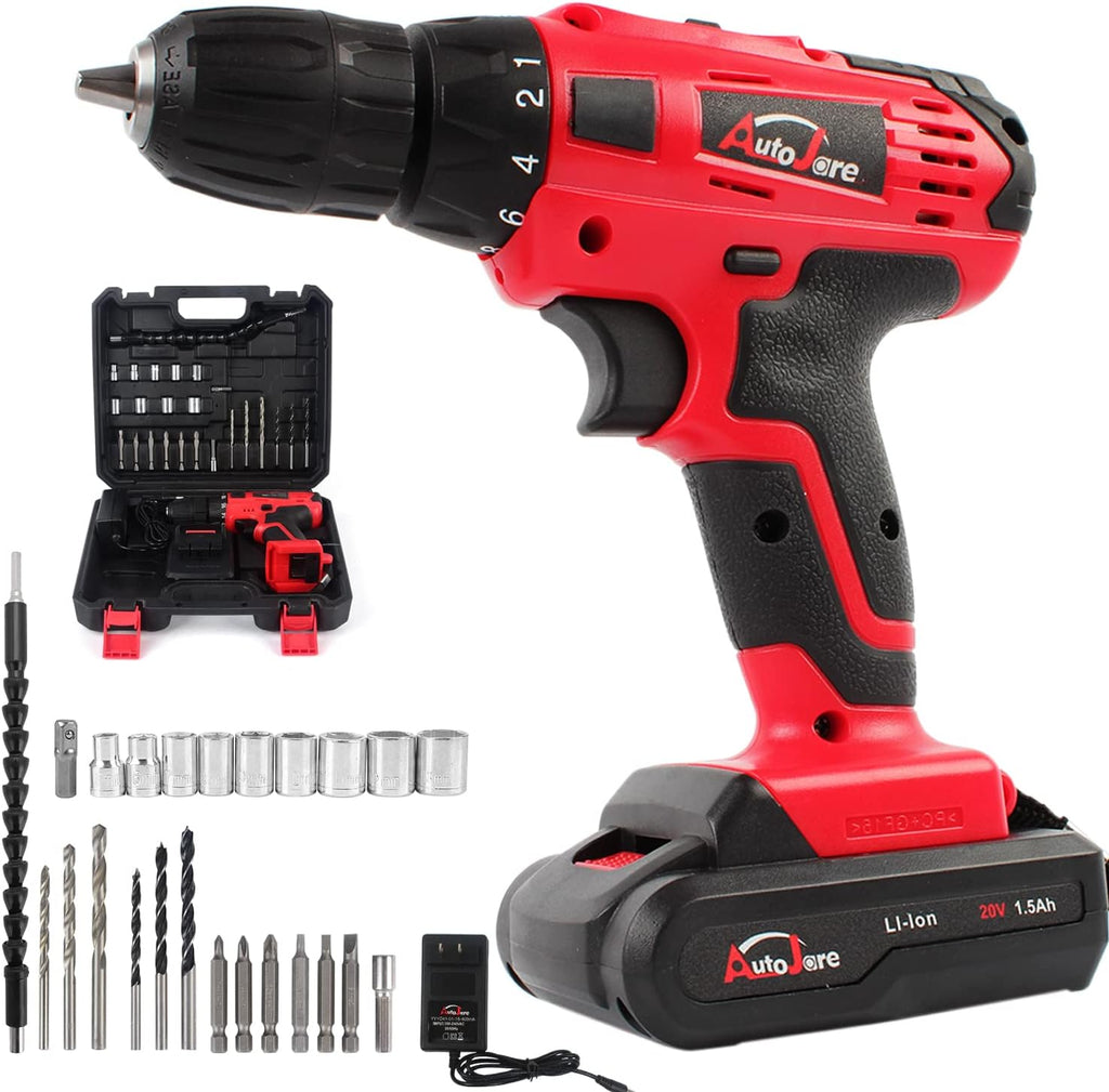20V max Cordless Drill Kit with 24pcs Accessories Carry Case P95075