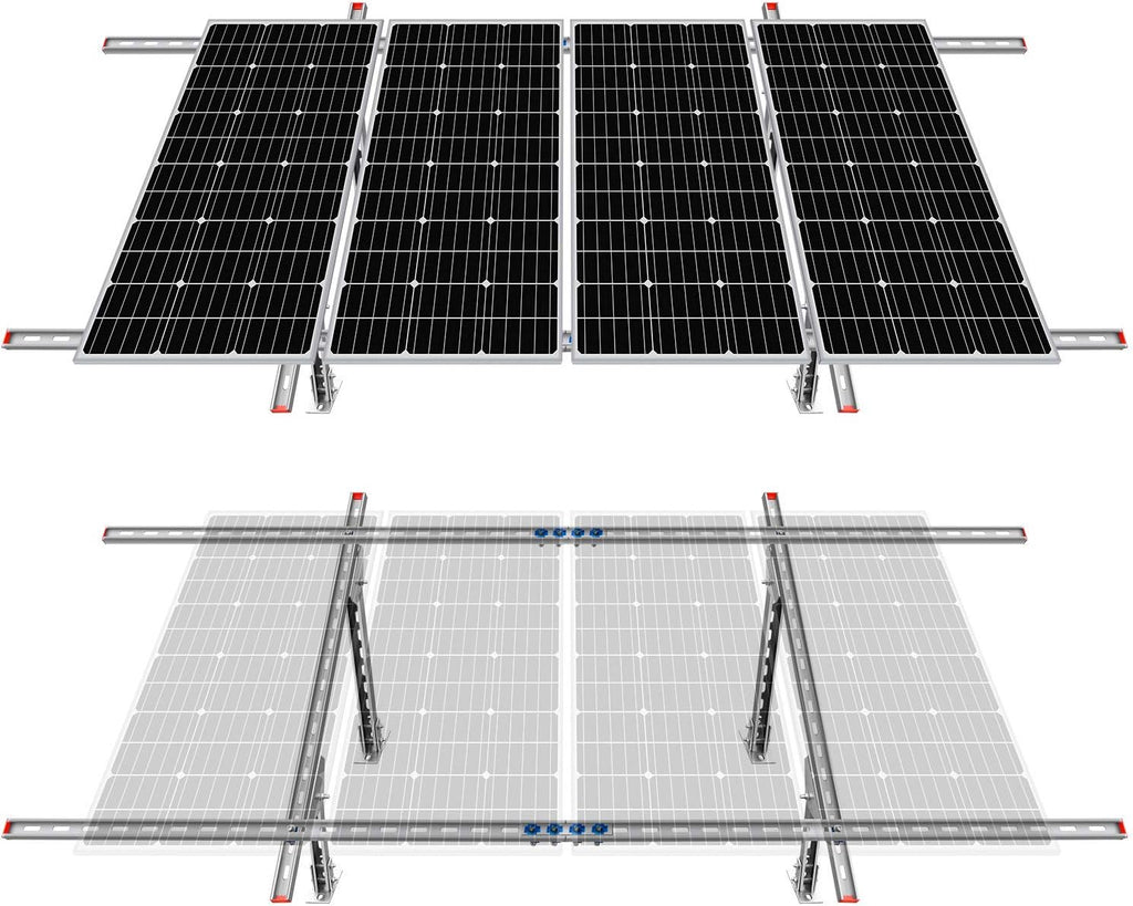 Adjustable Solar Panel Mounting Brackets Kit for 1-4pcs Solar Panels U370359