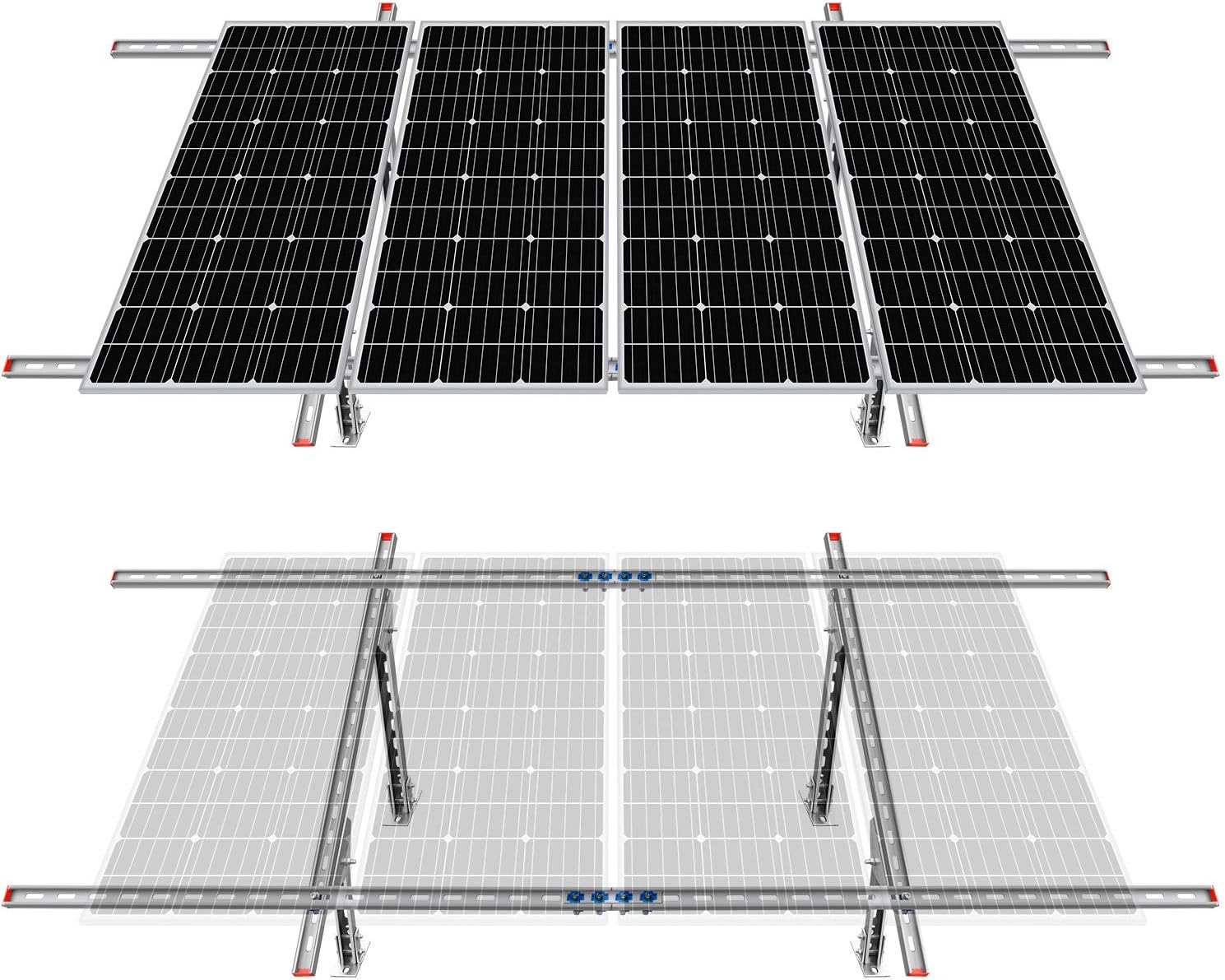 Adjustable Solar Panel Mounting Brackets Kit for 1-4pcs Solar Panels U370359