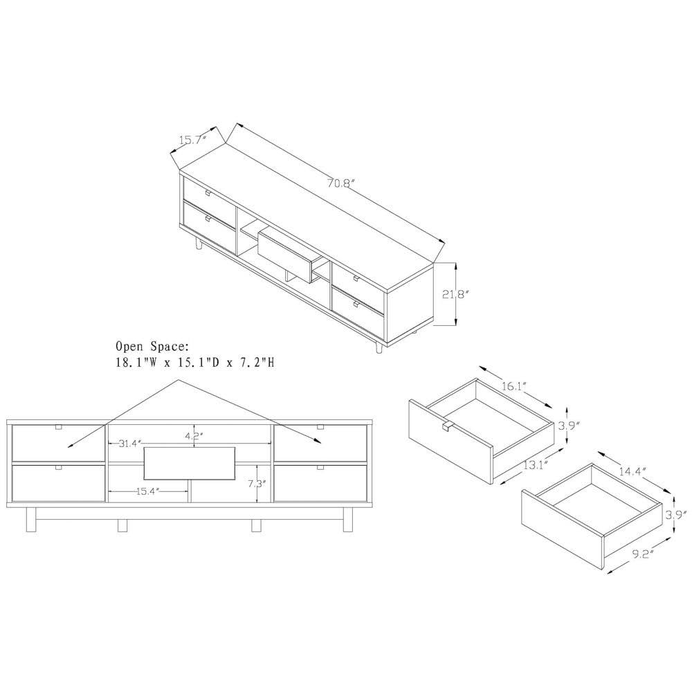 White Wood TV Stand E623