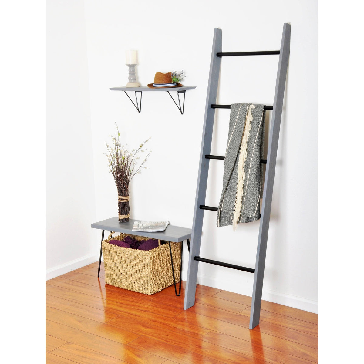 Dark Brown Wood Bracket Shelf J303