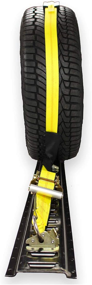 4 Wheel Straps with E-Track Fittings and 3 Rubber Blocks, 11’ x 2” Ratchet Strap, Pack of 2 X534150