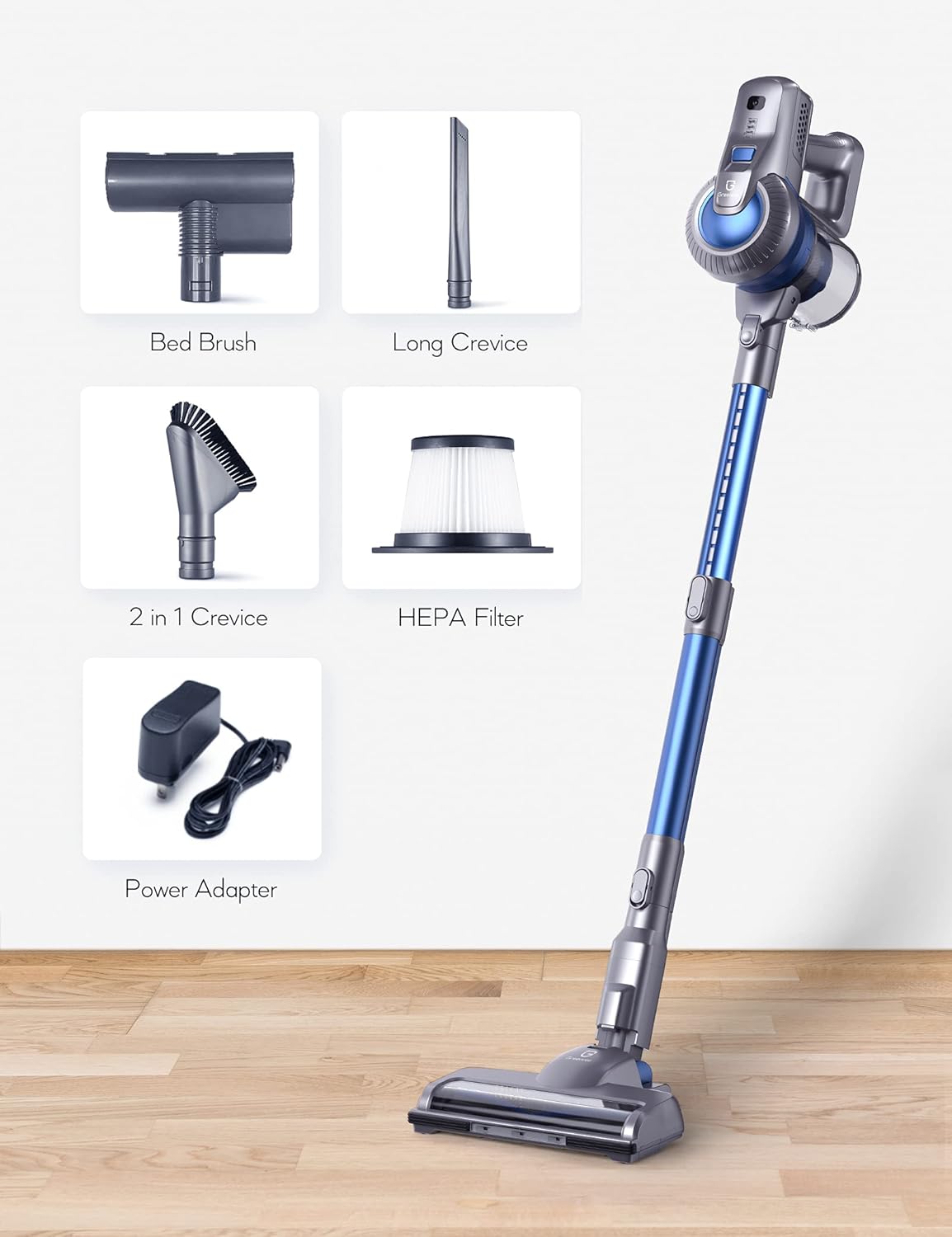 Cordless Stick Vacuum 4 in 1 with LED Headlights H410