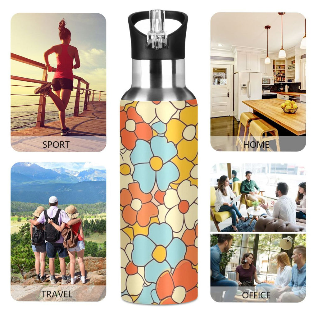 20 oz Insulated Stainless Steel Water Bottle with Straw Lid X82020