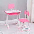 Pink Height Adjustable Study Desk and Chair Set with Drawer Z26551