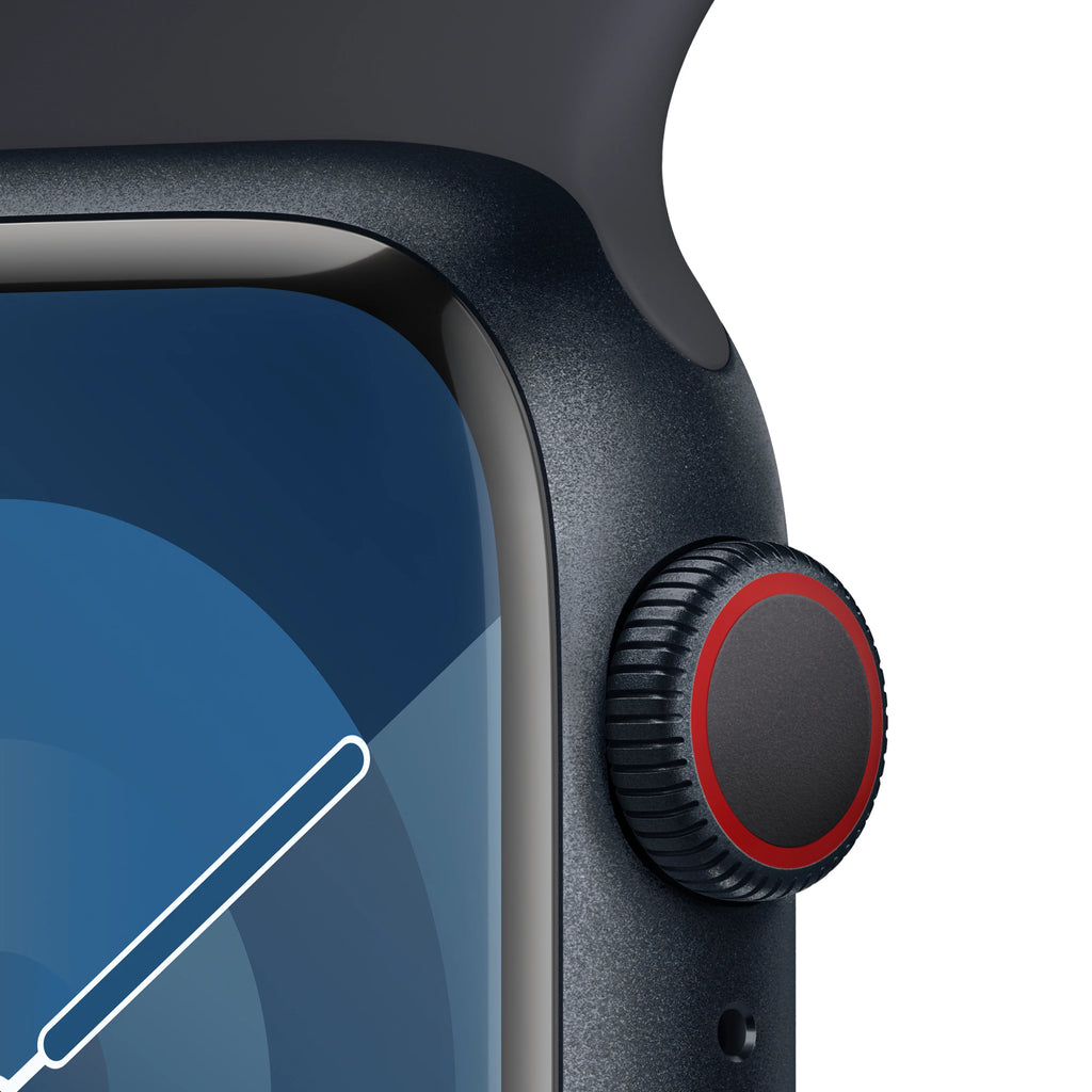 Apple Watch Series 9 GPS + Cellular 41mm Midnight Aluminum Case with Midnight Sport Band - M/L D46366