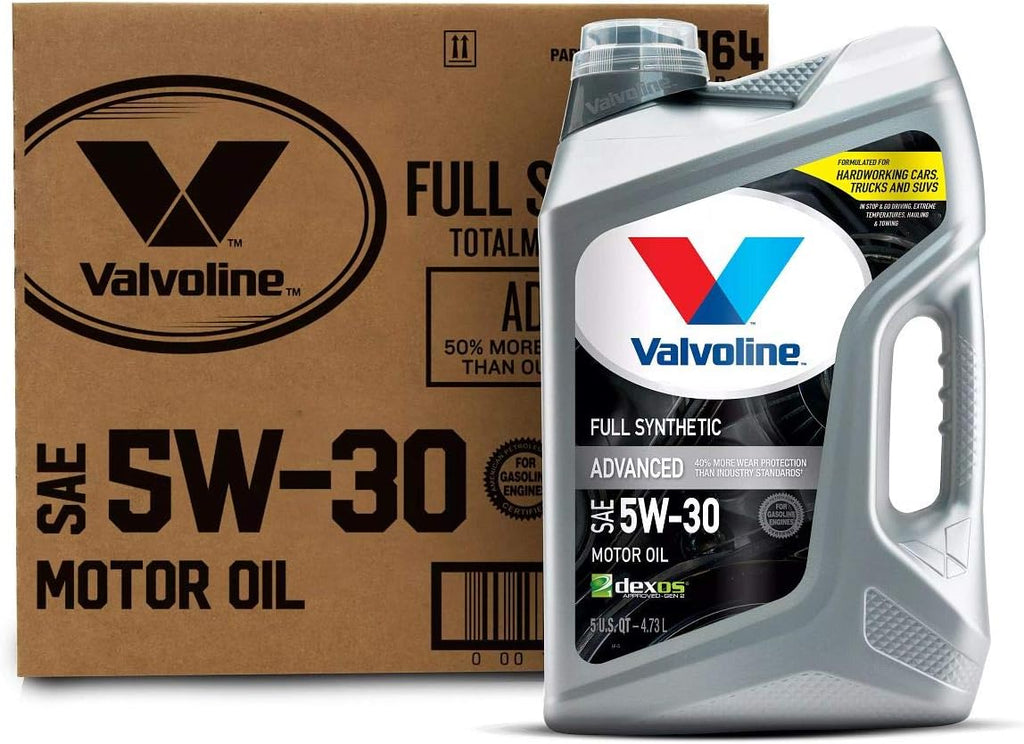 Advanced Full Synthetic SAE 5W-30 Motor Oil 5 QT, Case of 3, Pack of 2 O6581