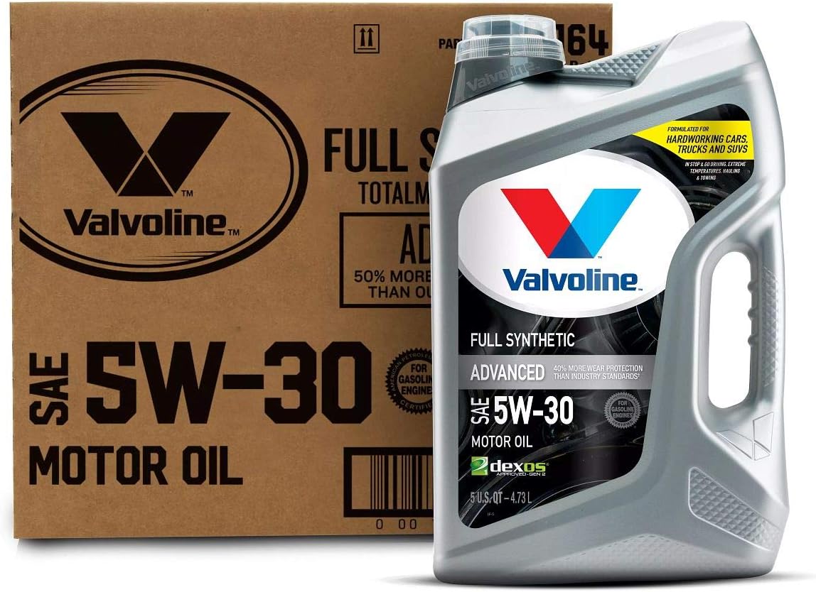 Advanced Full Synthetic SAE 5W-30 Motor Oil 5 QT, Case of 3, Pack of 2 O6581