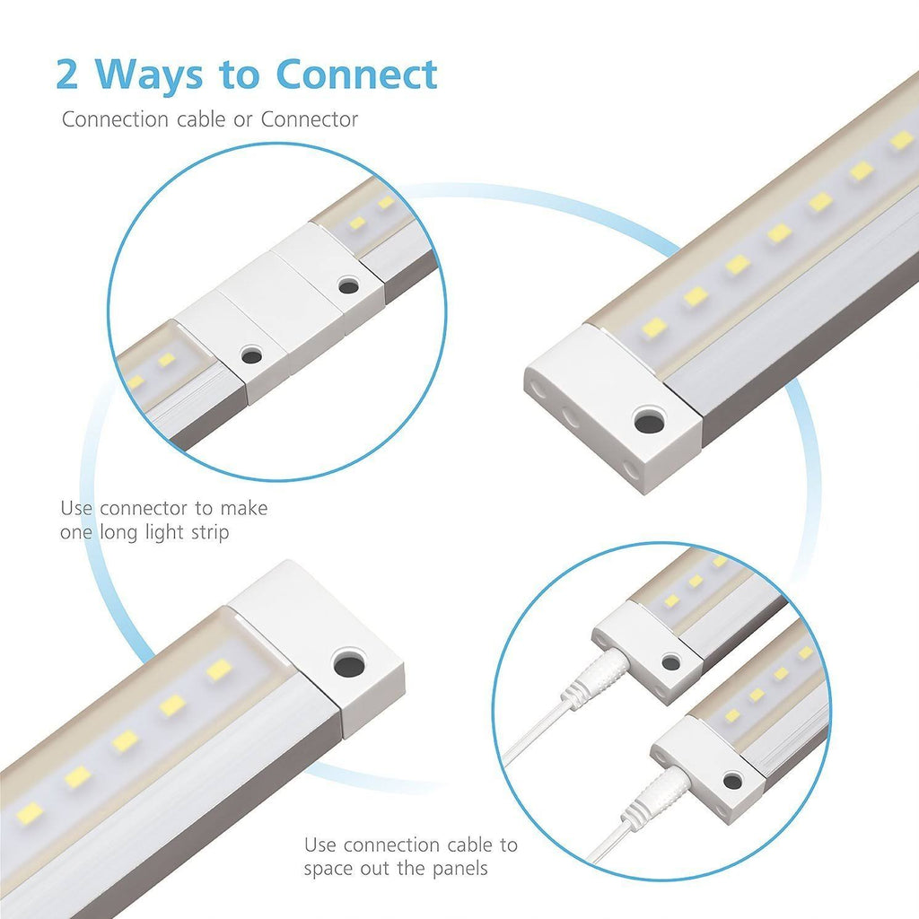 White Finish 3 12 inch Panels LED Dimmable Under Cabinet Lighting O128