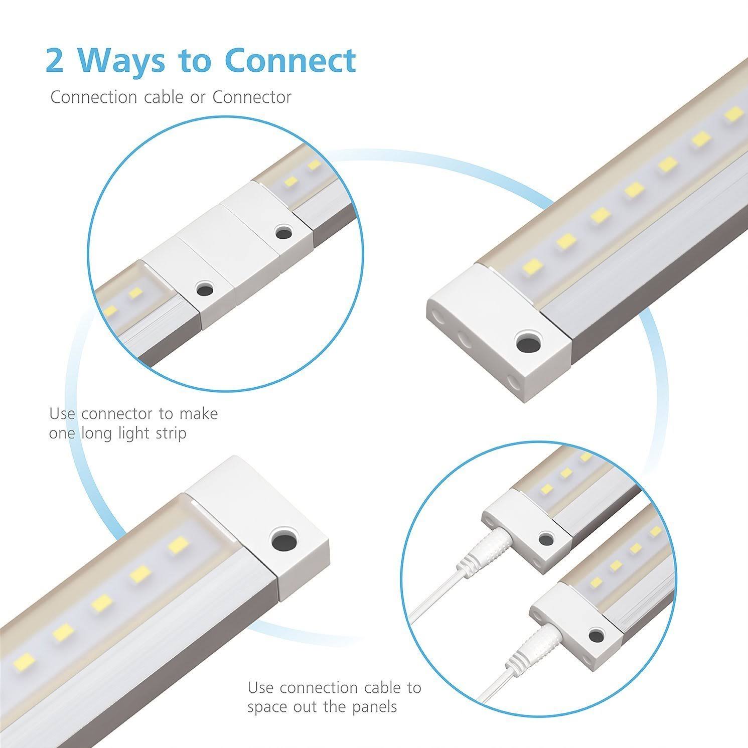 White Finish 3 12 inch Panels LED Dimmable Under Cabinet Lighting O128