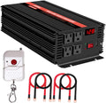 2000 Watt Pure Sine Wave Power Inverter 12V DC to 110V AC with 4 AC Outlets and USB Output R181