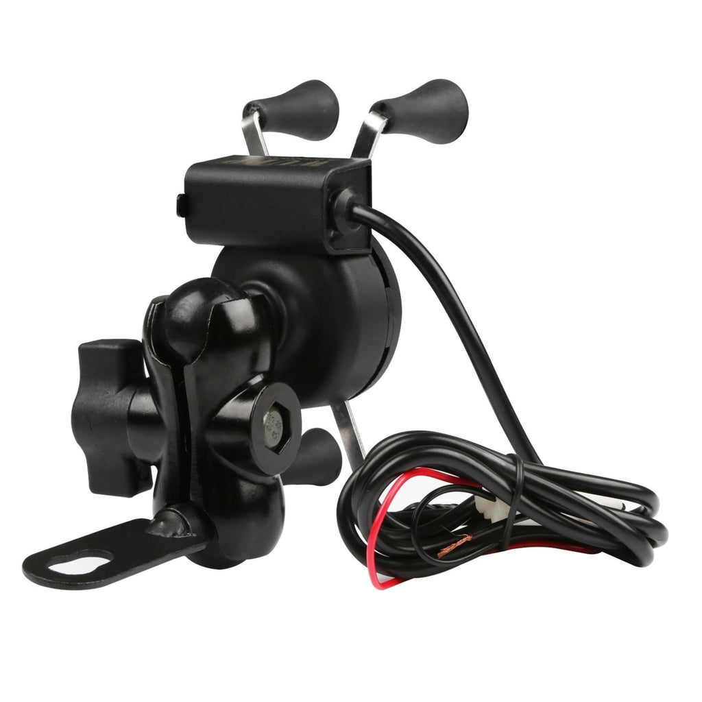 Motorcycle Handlebar Mount Holder with USB Charger G805