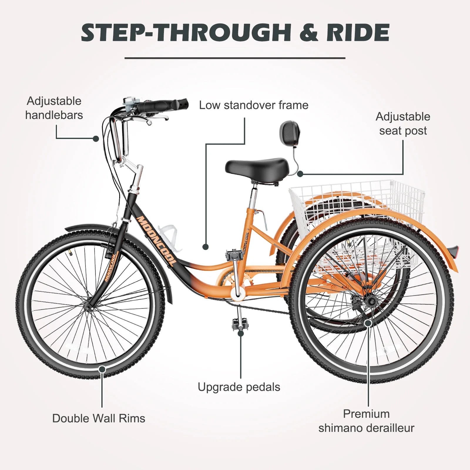 26" 7-Speed Tricycle with Basket U349189