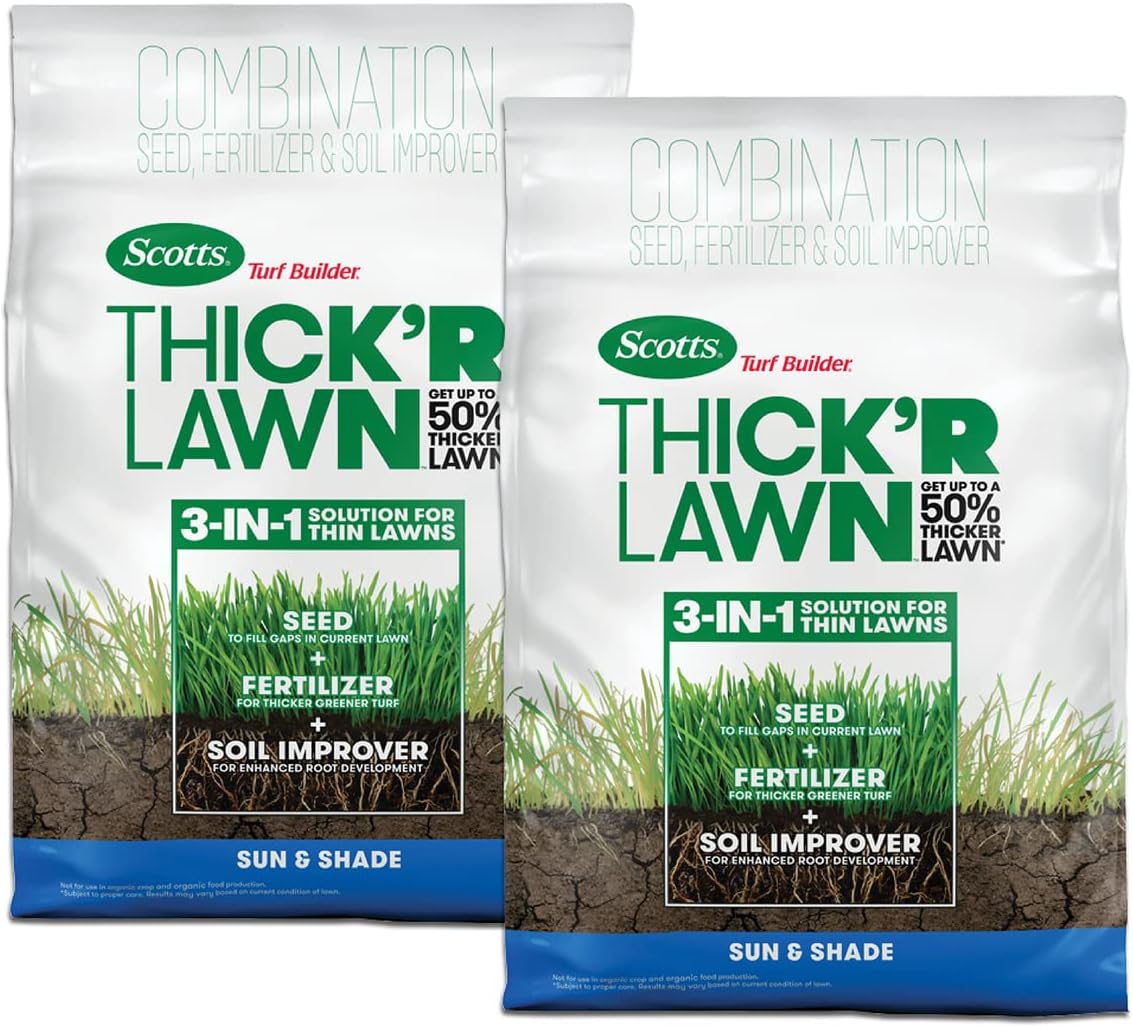 3 in 1 Lawn Fertilizer, Seed, & Soil Improver, 40 lb. Pack of 2 J5515