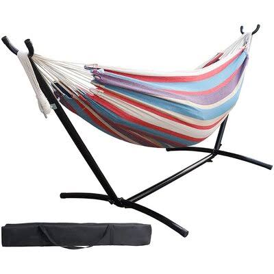 2 Person Double Hammock with 9 ft Steel Stand and Carrying Case C531298