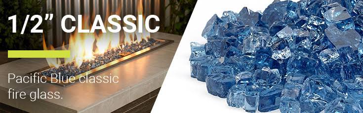 1/2x22 Pacific Blue Fire Glass 10 lb Jar G8194