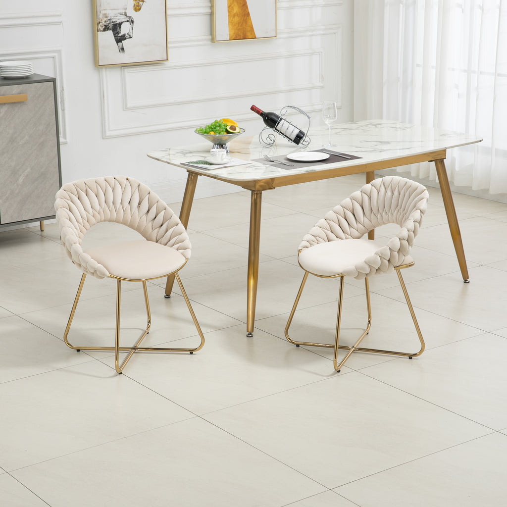 Velvet Accent Chairs Set of 2 with Gold Legs T29865